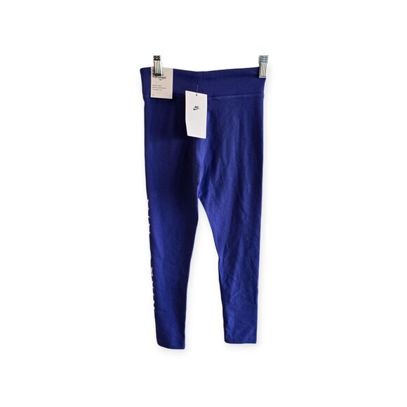 NIKE Tight Fit Mid Rise Full Length Blue Athletic Leggings Girl Size S - Picture 1 of 6
